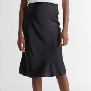 Quince black washable silk skirt, sz xs
